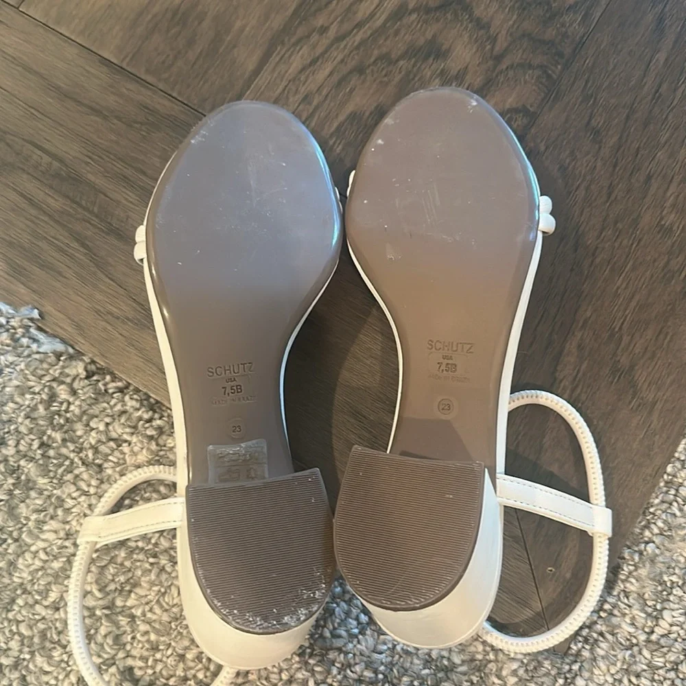 Schutz Gimemez Mid Heel Elastic Strap Sandal Sz 7.5 - Picture 7 of 8